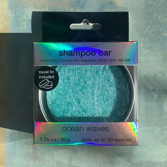 Body & Earth Shampoo Bar Ocean Waves Volumizing Formula Seaweed Extract Sea Salt - Picture 2 of 5